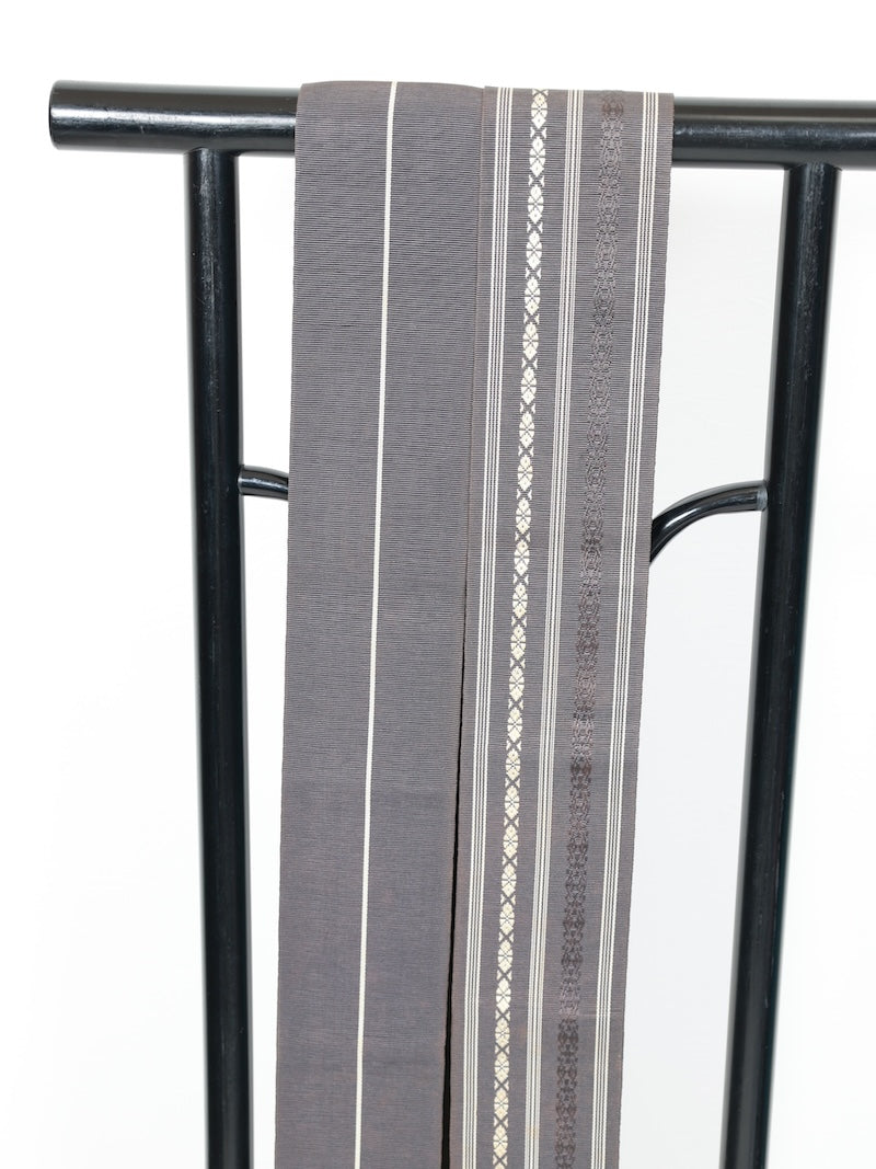 Japanese used Men's sash belt (Kaku-obi) silk /B863