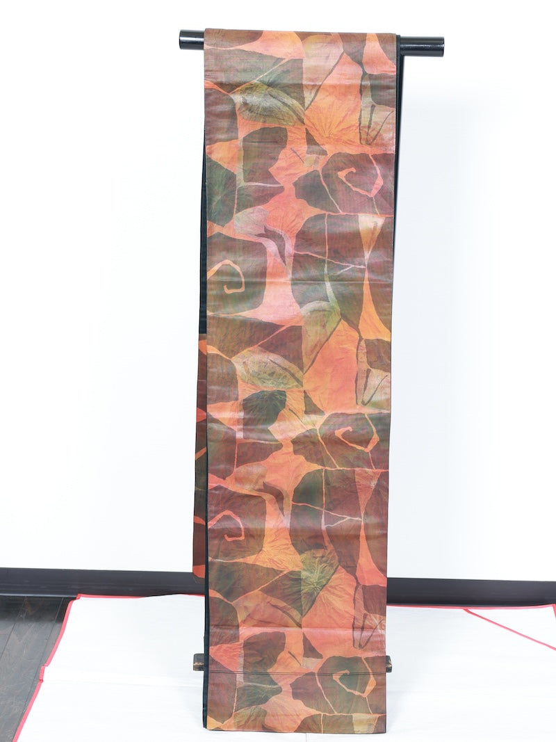 Japanese used sash belt (Hukuro-obi) 100% silk /B882