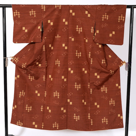 Japanease kimono used(tsumugi)size-Ssilk 100%/K206