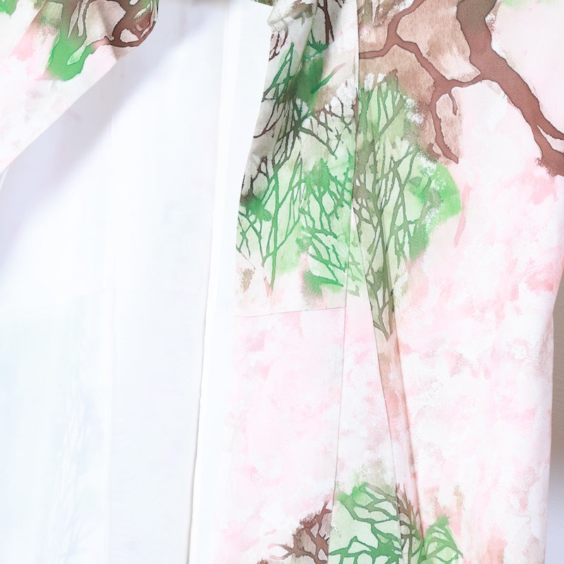 Japanese kimono used <houmongi> Lsize silk 100% /T399