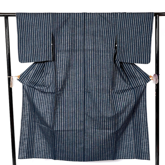 Japanease kimono used(tsumugi)size-Msilk 100%/K205