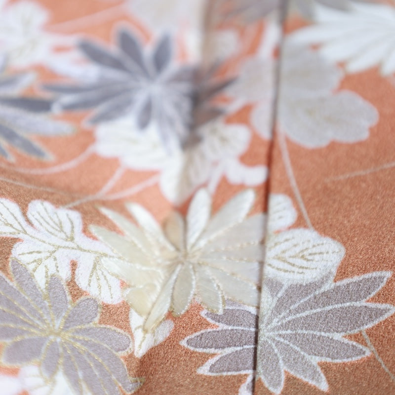Japanese kimono used <houmongi> Lsize silk 100% /T408