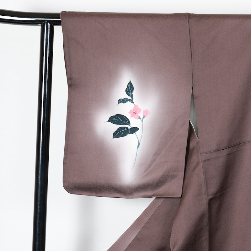 Japanese kimono used <houmongi> Lsize silk 100% /T407