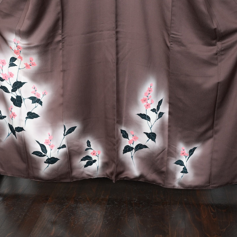 Japanese kimono used <houmongi> Lsize silk 100% /T407