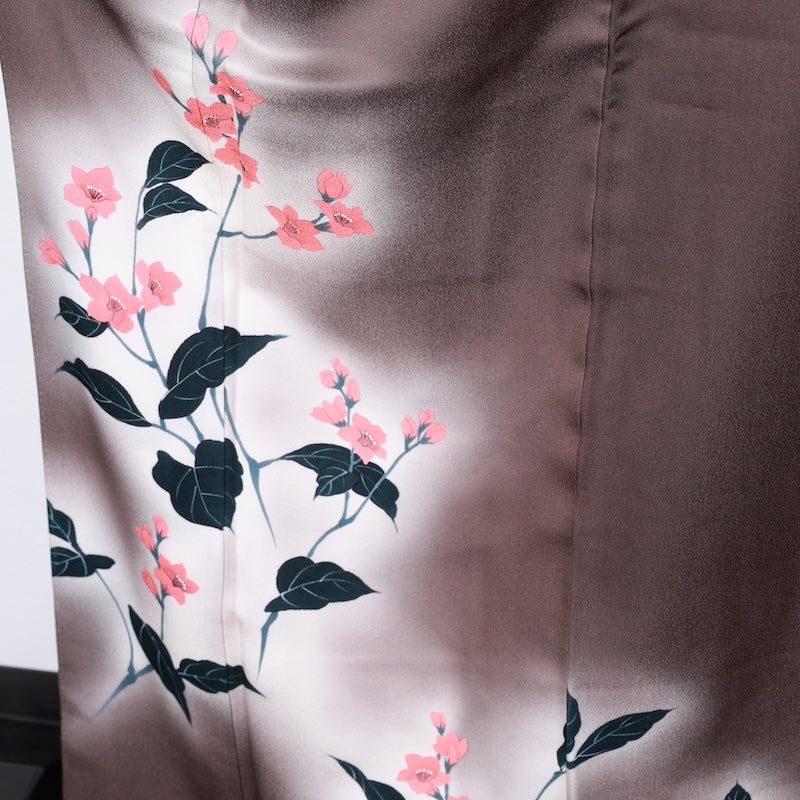 Japanese kimono used <houmongi> Lsize silk 100% /T407