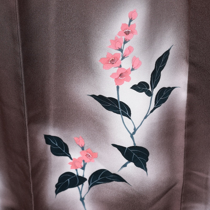 Japanese kimono used <houmongi> Lsize silk 100% /T407