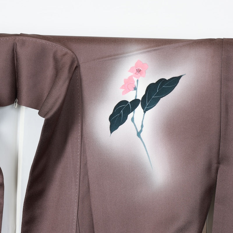 Japanese kimono used <houmongi> Lsize silk 100% /T407
