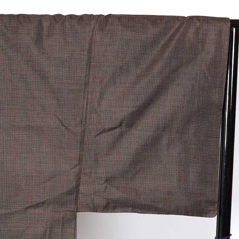 Japanese Men’s Used kimono Men’s kimono jacket 2piece set L-size 100% silk /K208