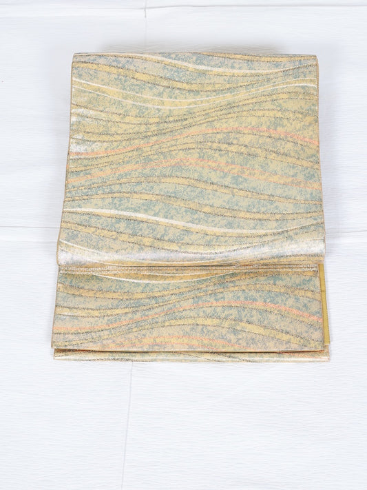 Japanese used sash belt (Hukuro-obi) 100% silk /B877