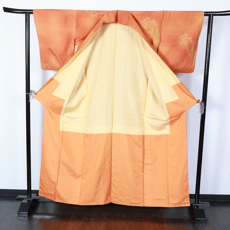 Japanese kimono used <Tsukesage> Lsize silk 100% /T400