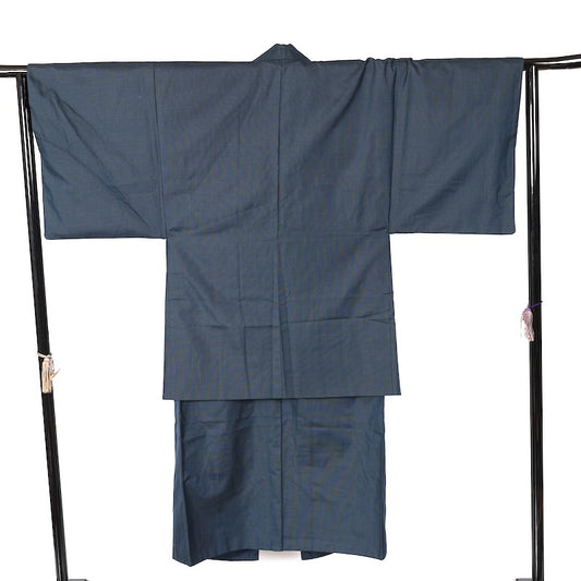 Japanese Men’s used kimono Men’s kimono jacket 2piece set L-size polyester /K219