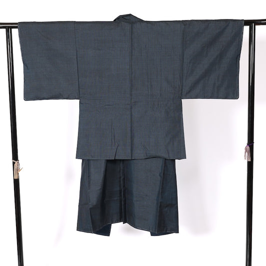 Japanese Men’s New kimono Men’s kimono jacket 2piece set S-size 100% silk /K218
