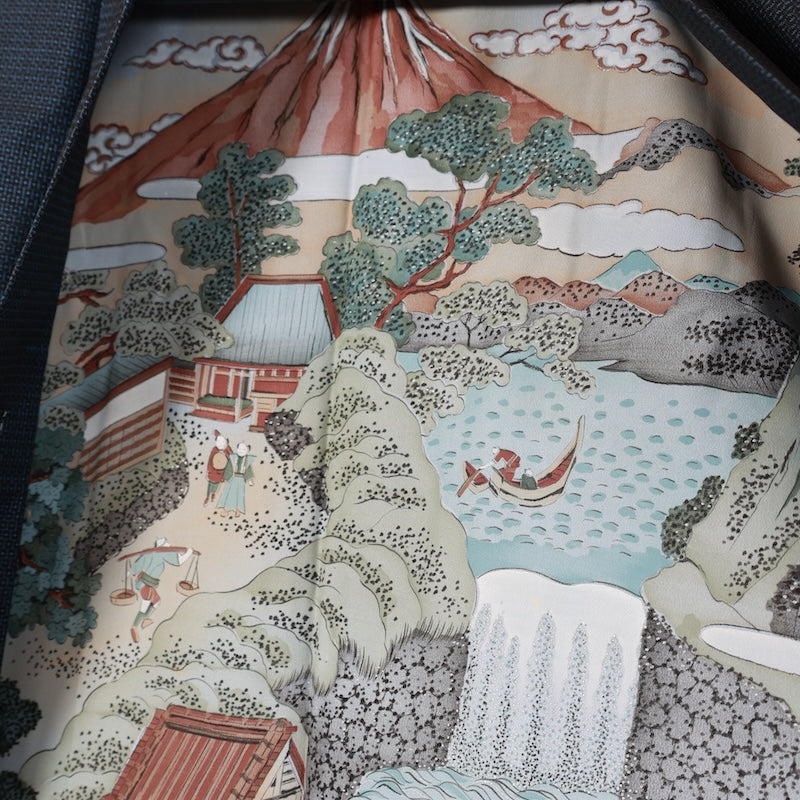 Japanese Men’s New kimono Men’s kimono jacket 2piece set S-size 100% silk /K218