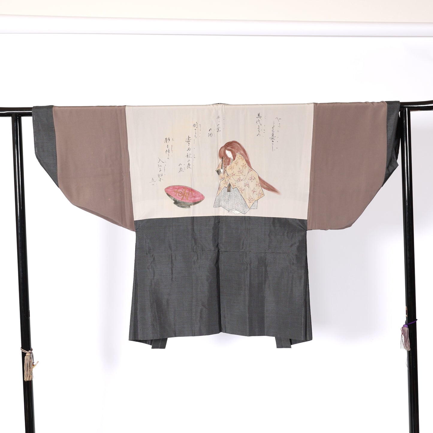 Japanese Men’s New kimono Men’s kimono jacket 2piece set M-size 100% silk /K224