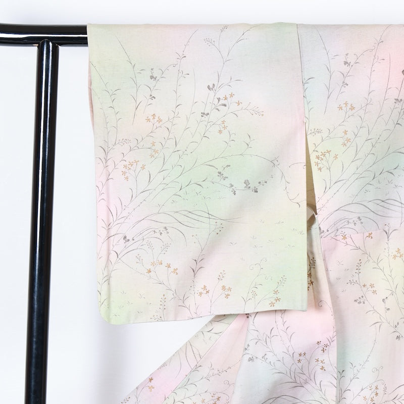 Japanese kimono used <Tsukesage> Msize silk 100% /T402