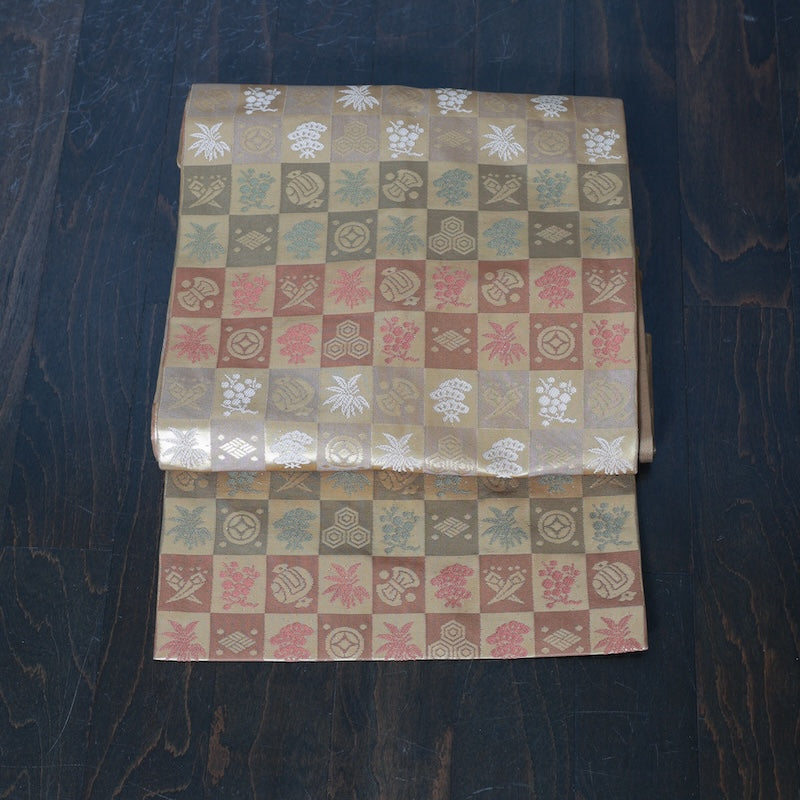 Used sash belt (nagoya-obi) 100% silk /K234