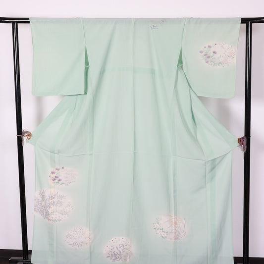 Japanese kimono used summer <houmongi> Msize silk 100% /T403