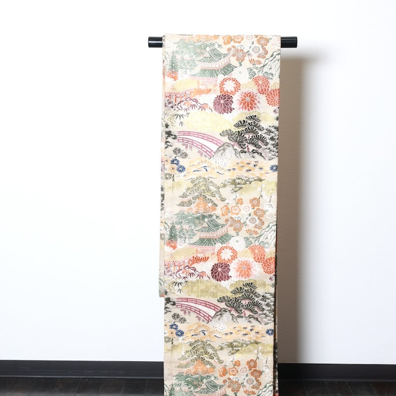 Japanese kimono Obi used(Maru-obi) 100% silk /K242