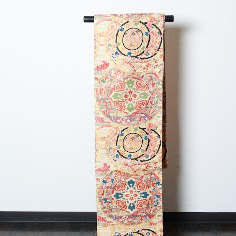 Japanese kimono Obi used(Maru-obi) 100% silk /K241