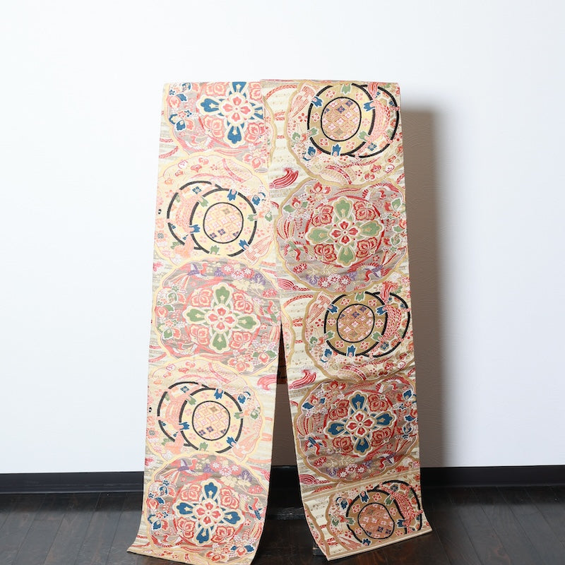 Japanese kimono Obi used(Maru-obi) 100% silk /K241