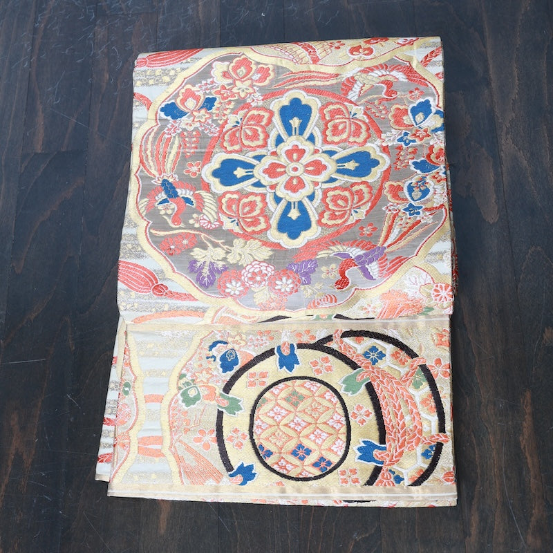Japanese kimono Obi used(Maru-obi) 100% silk /K241