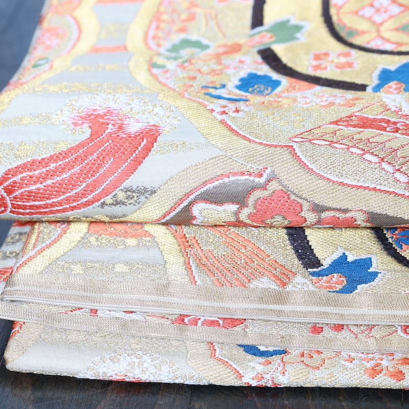 Japanese kimono Obi used(Maru-obi) 100% silk /K241