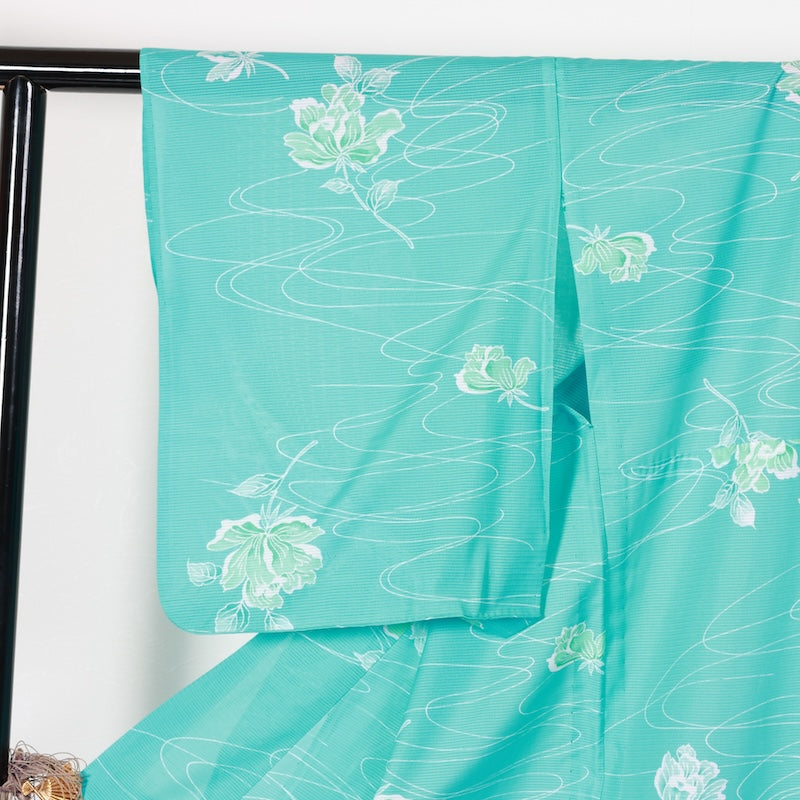 Japanese kimono used <Komon> Ssize polyester /T442