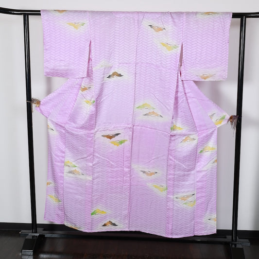 Japanese kimono used <Komon> Msize polyester /T446