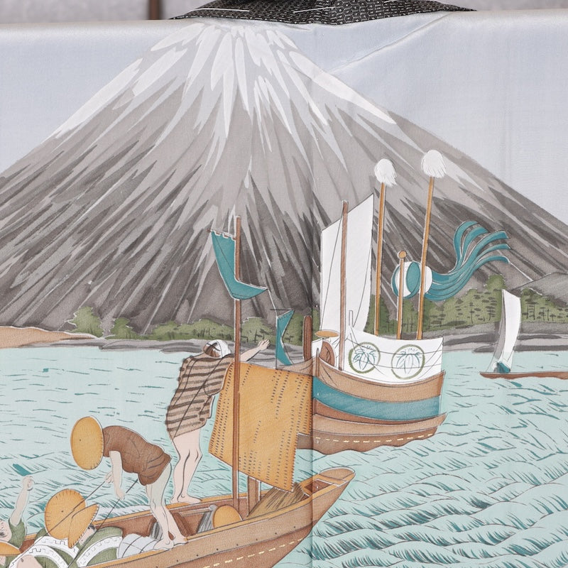 Japanese Men’s New kimono Men’s kimono jacket 2piece set L-size 100% silk /K228