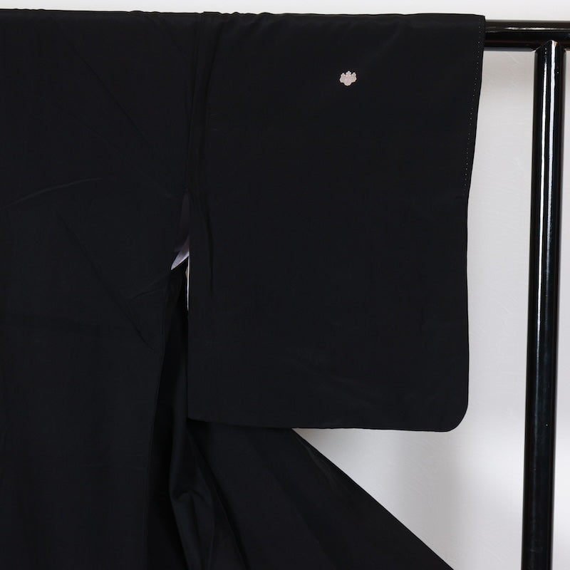 Japanese kimono used <Tomesode> Msize polyester /T440