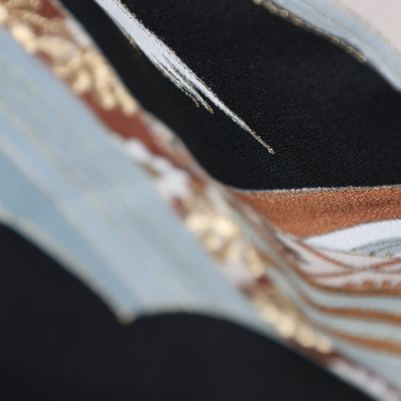 Japanese kimono used <Kurotomesode> Msize silk 100% /T439