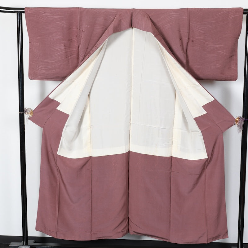 Japanese kimono used <Iromuzi> Msize silk 100% /T438