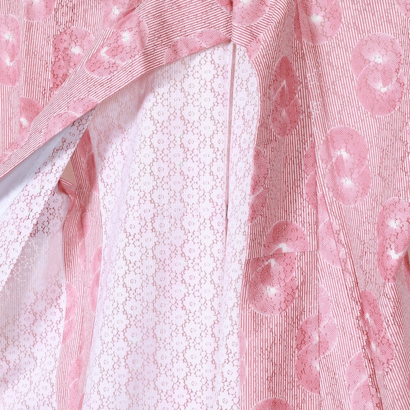 Japanese kimono used <Komon> Msize polyester /T437
