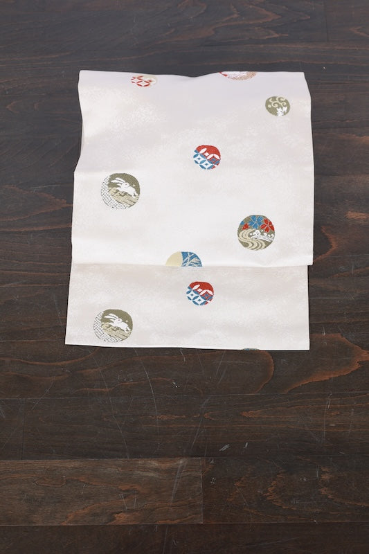 Japanese used sash belt (Nagoya-obi) polyester /B893