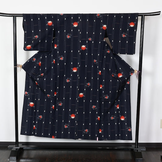 Japanese kimono used <Komon> Msize wool /T462