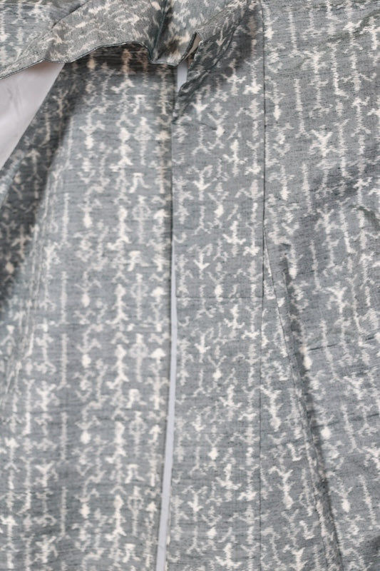 Japanese kimono used <Tsumugi> M-size silk 100% /TT30