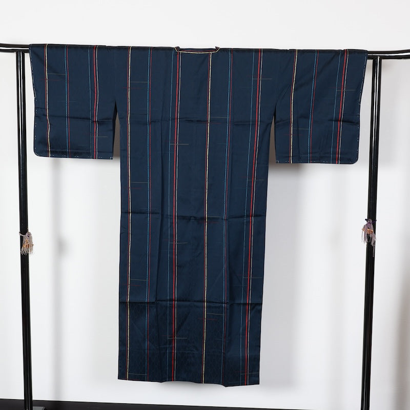 Japanese kimono Coat (rain coat) L-size 100% silk / T453