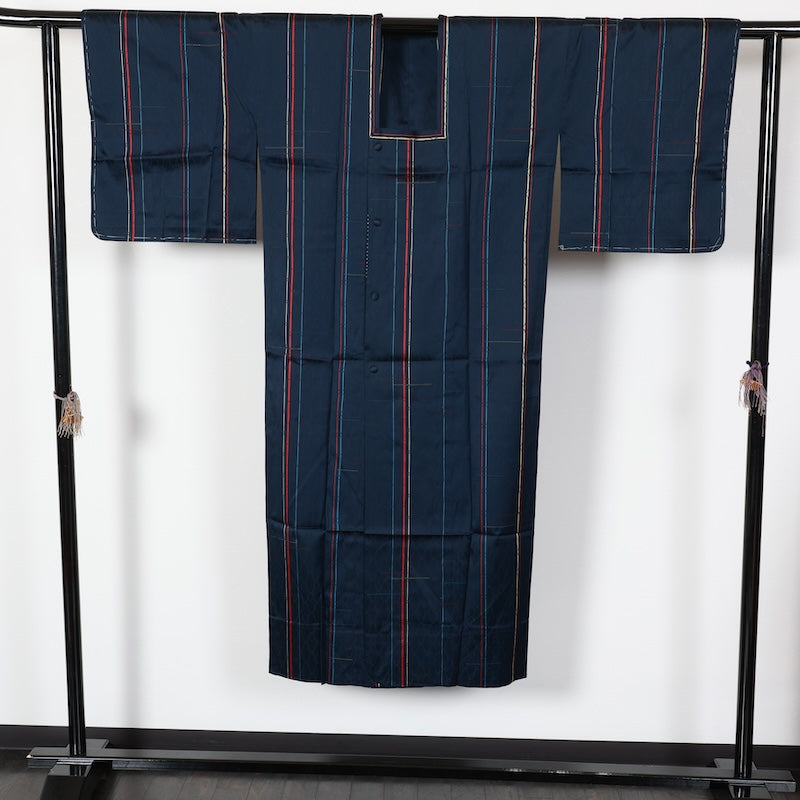 Japanese kimono Coat (rain coat) L-size 100% silk / T453