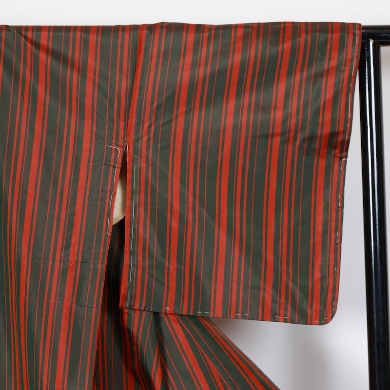 New Unused Japanese kimono <Tsumugi>,Coat 2-piece set Msize silk 100% /T434