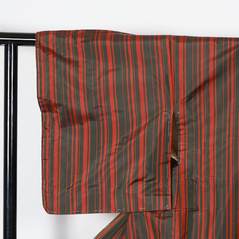 New Unused Japanese kimono <Tsumugi>,Coat 2-piece set Msize silk 100% /T434