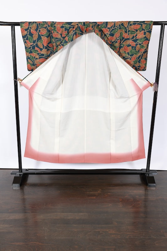 Japanese kimono used <Tsumugi> S-size silk 100% /TT35