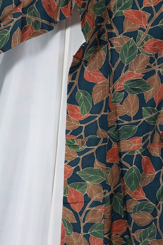 Japanese kimono used <Tsumugi> S-size silk 100% /TT35