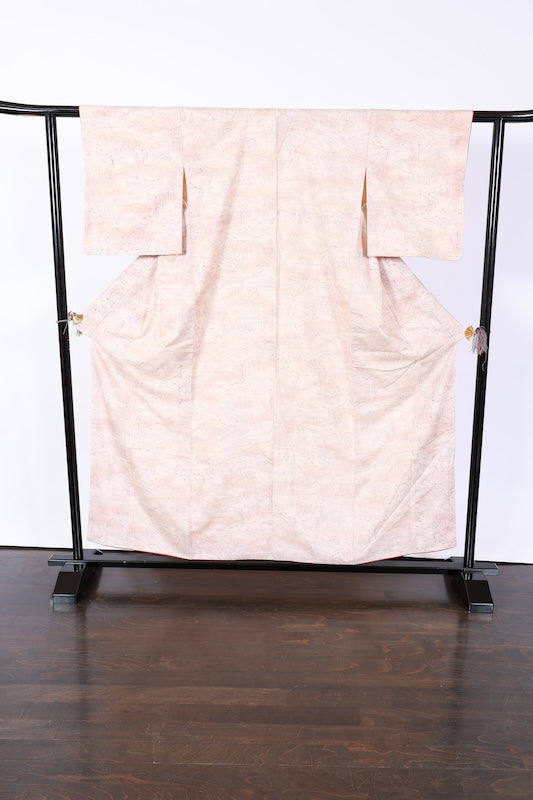 Japanese kimono used <tsumugi> S-size silk 100% /TT35