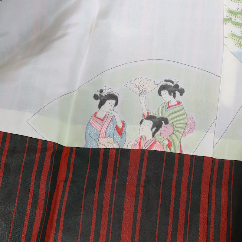 New Unused Japanese kimono <Tsumugi>,Coat 2-piece set Msize silk 100% /T434