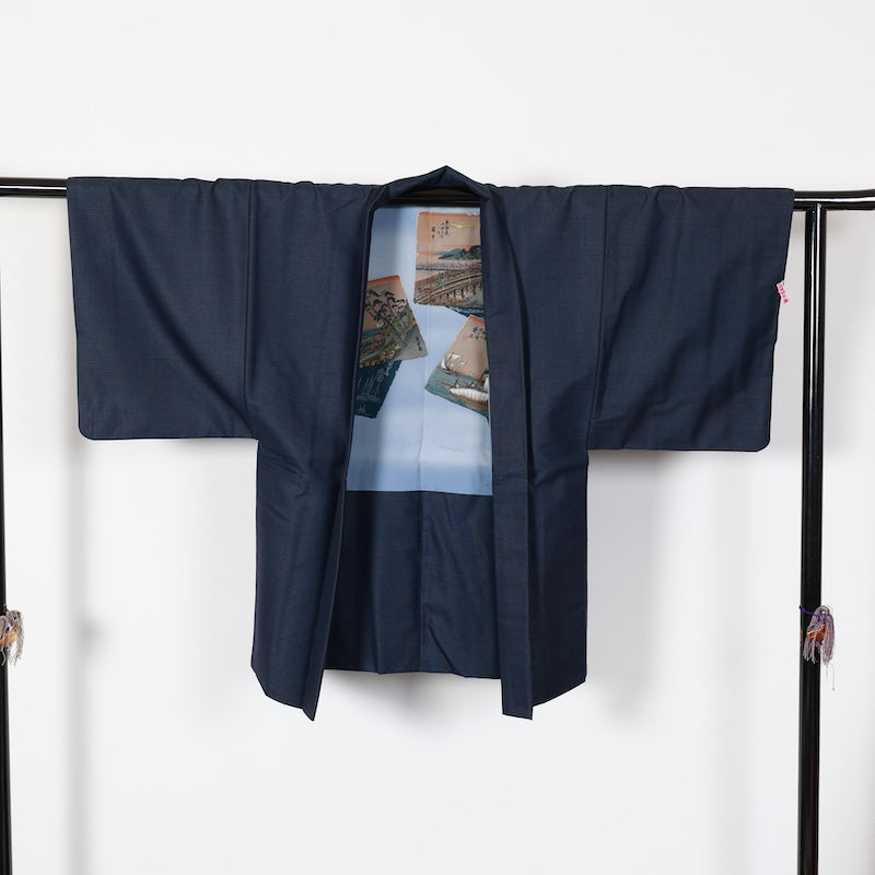 Men's kimono haori 2-piece set wool /T463