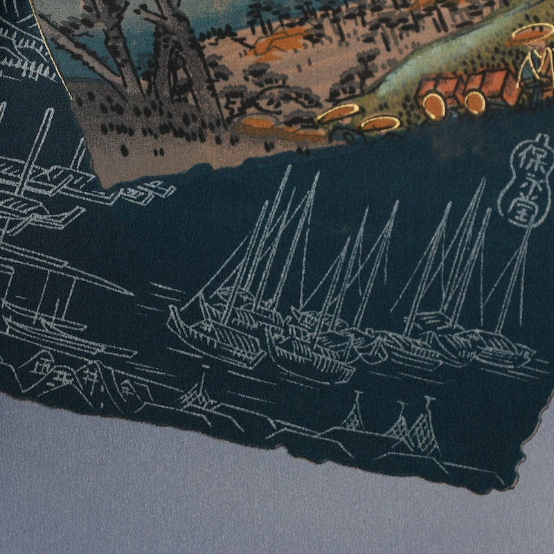 Men's kimono haori 2-piece set wool /T463