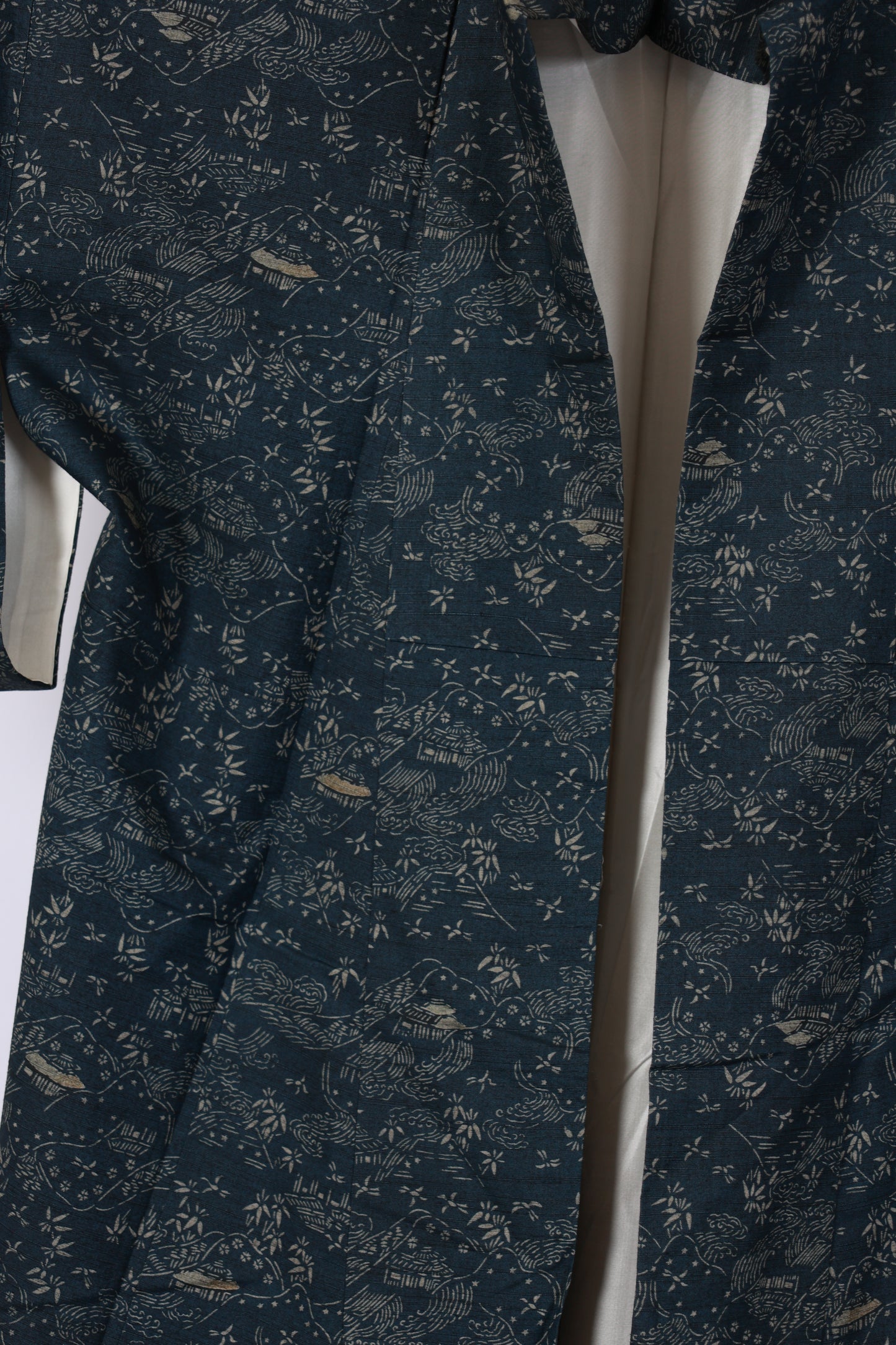 Japanese kimono used <Tsumugi> Msize silk 100% /B953