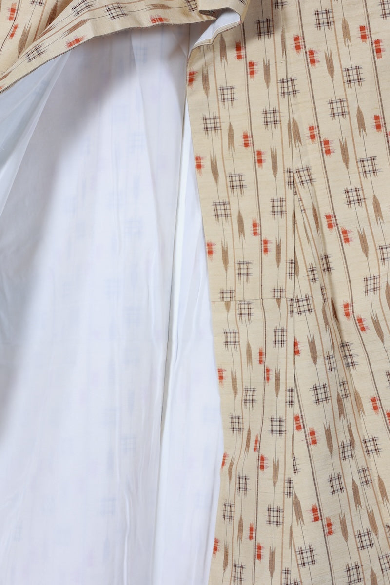 Japanese kimono used <Tsumugi> M-size silk 100% /B846