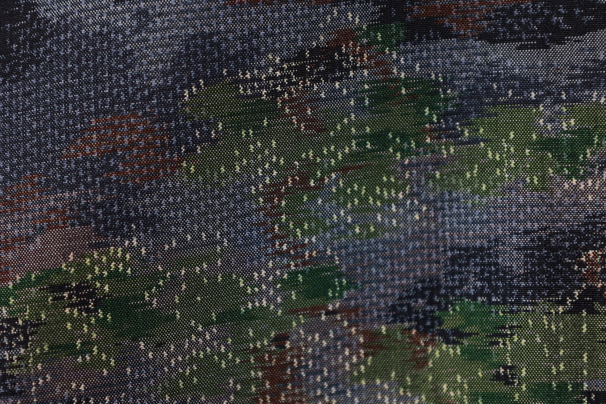Japanese kimono used <tsumugi> M-size silk 100% /B907