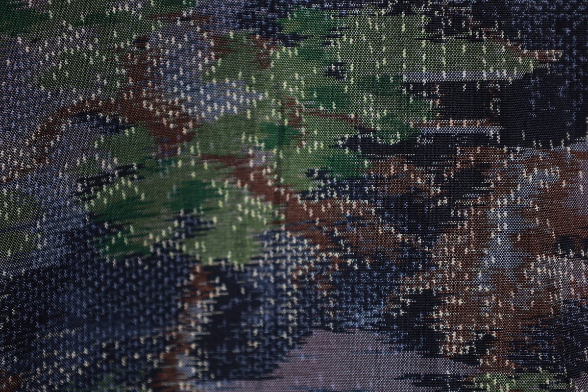 Japanese kimono used <tsumugi> M-size silk 100% /B907